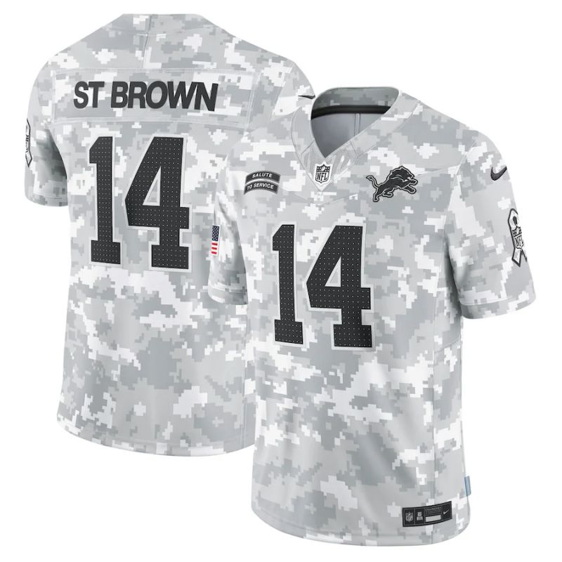 Men Detroit Lions #14 St Brown Nike Arctic Camo 2024 Salute to Service Limited NFL Jersey->indianapolis colts->NFL Jersey